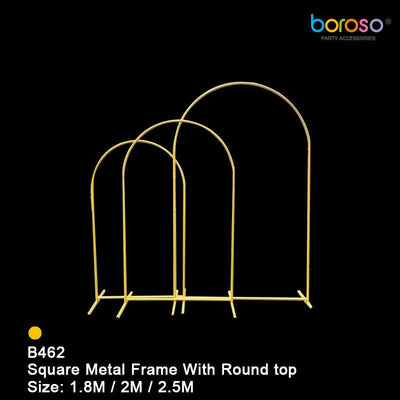 B462 Gold Square Metal Frame with Round top Set of 3 - Borosino - Premium Party Distribution