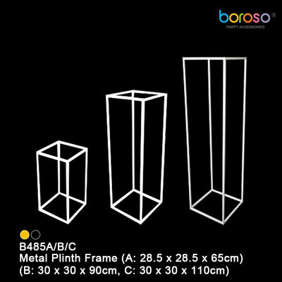B485A/B/C White Metal Plinth Frame Set of 3 - Borosino - Premium Party Distribution
