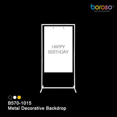 B570 - 1015 Metal Decorative Backdrop - White - Premium Party Distribution