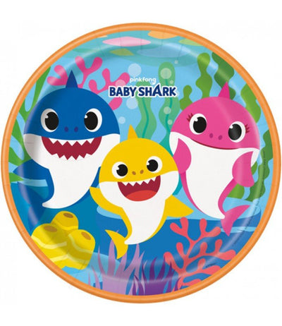 Baby Shark Round 9" Dinner Plates 8ct - Unique - Premium Party Distribution