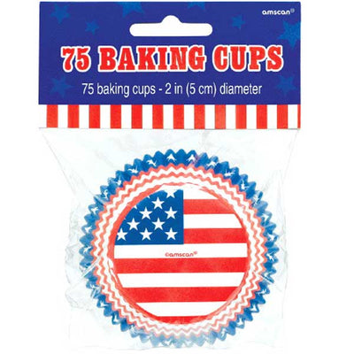Baking Cups - American Flag (75ct) - Premium Party Distribution