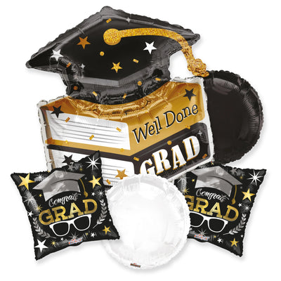 Balloon Bouquet - Books Grad Cap Graduation - Premium Party Distribution