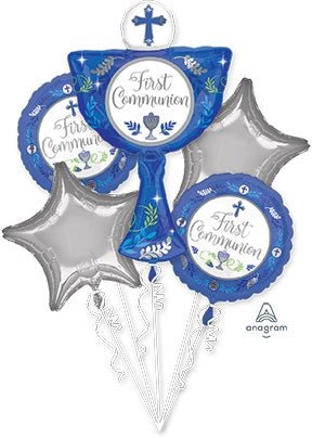 Balloon Bouquet - Communion Day - Boy (5ct) - Premium Party Distribution