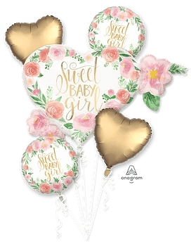 Balloon Bouquet - Floral Baby Girl - Anagram - Premium Party Distribution