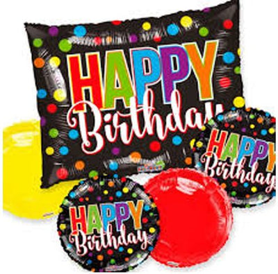 Balloon Bouquet - Happy Birthday Colorful Dots - Premium Party Distribution