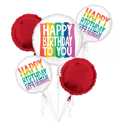 Balloon Bouquet - Happy Birthday Let's Celebrate - Premium Party Distribution