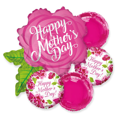 Balloon Bouquet - Mother's Day Rose (5ct) - Premium Party Distribution