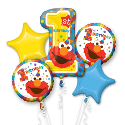 Balloon Bouquet - Sesame Street 1st Birthday - Anagram - Premium Party Distribution