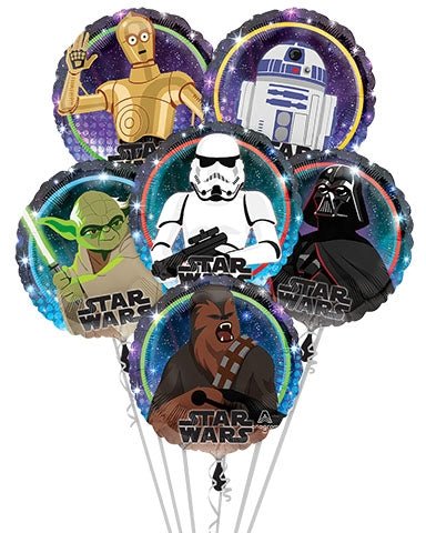 Balloon Bouquet - Star Wars Galaxy Foil (6ct) - Premium Party Distribution