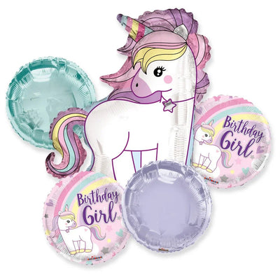 Balloon Bouquet - Unicorn Birthday Girl - Premium Party Distribution