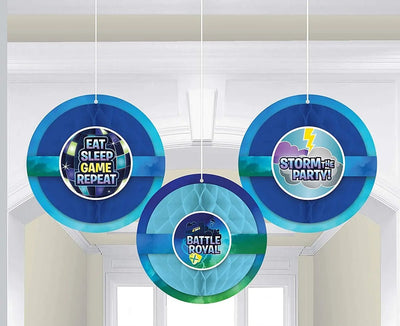 Battle Royal Honeycomb Decorations 3pc - Premium Party Distribution