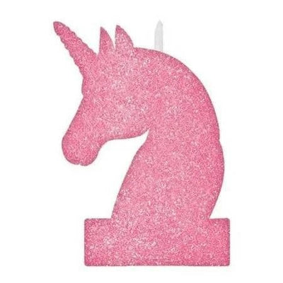 Birthday Candle - Pink Glitter Unicorn - Premium Party Distribution