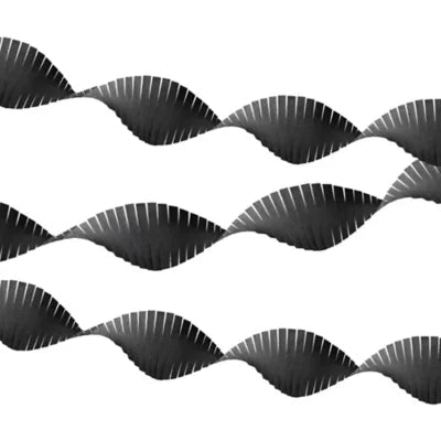 Black Fringe Streamer 1 - Roll - Premium Party Distribution