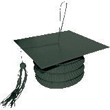BLACK Grad Cap Paper Lantern Weight (101g/3½oz) Bag Of 6 - Premium Party Distribution