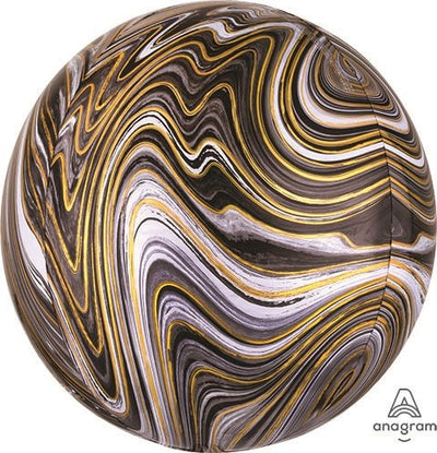 BLACK MARBLEZ ORBZ Foil Balloon (PKG) - Premium Party Distribution