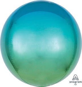 Blue & Green OMBRE ORBZ Foil Balloon (PKG) - Premium Party Distribution