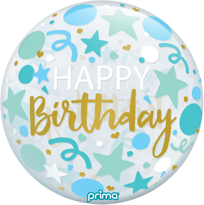 Blue Stars Happy Birthday Sphere - Premium Party Distribution
