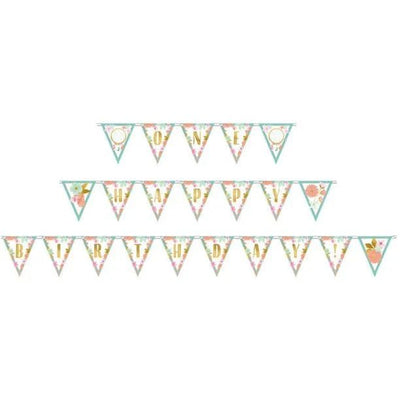 Boho 1 Happy Birthday Pennant Banner - Premium Party Distribution