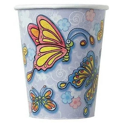 Butterfly 9oz Paper Cups 8ct - Unique - Premium Party Distribution