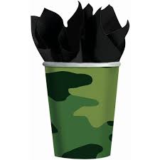 Camouflage 9oz Paper Cups (8ct) - Premium Party Distribution