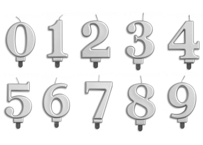 Candle - Silver Number (1ct) - Premium Party Distribution