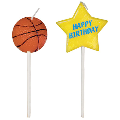 Candles - Basketball Birthday (6ct) - Premium Party Distribution