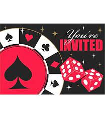 Casino Postcard Invitations 8ct - Amscan - Premium Party Distribution