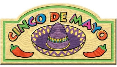 Cinco De Mayo Sign 9½in x 18½in prtd 2 sides - Premium Party Distribution