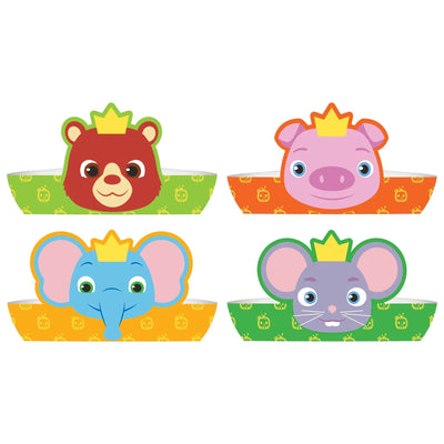 Cocomelon Paper Crowns 8ct - Amscan - Premium Party Distribution
