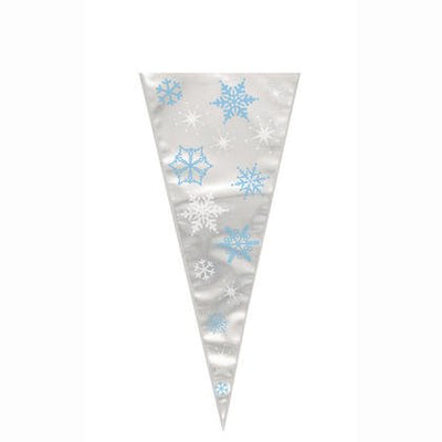 Cone Cello Bags - Snowflakes (20ct) - Premium Party Distribution