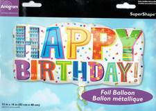 Confetti Happy Birthday Foil Balloon 1ct - Premium Party Distribution