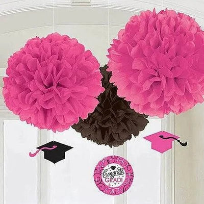 Congrats Grad Sparkling Fluffies with Danglers 3ct - Amscan - Premium Party Distribution