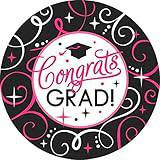 Congrats Grad Sparkling Graduation 10.5" Plates 18ct - Amscan - Premium Party Distribution