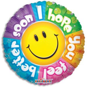 Conver USA 18" I Hope You Get Better Soon Happy Face Balloon - Premium Party Distribution