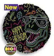 Conver USA 18" Neon Cool Dinosaur Gellibean Balloon - Premium Party Distribution