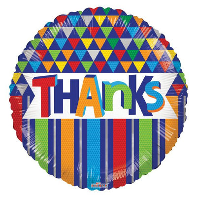 Conver USA 18" Thanks Geometric Pattern Foil Balloon - Premium Party Distribution