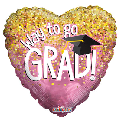 Conver USA 18" Way to Go Grad Pink Foil Balloon - Flat - Premium Party Distribution