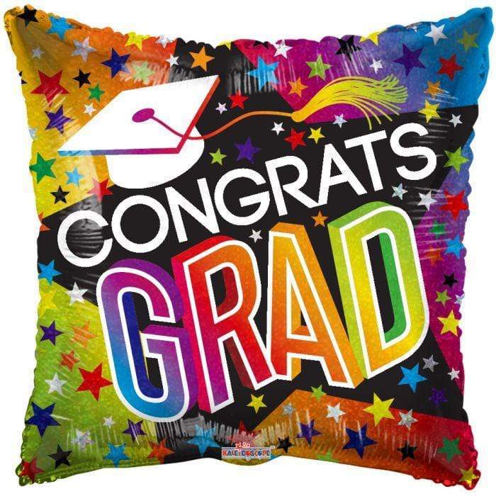 ConverUSA 18" Congrats Grad Graduation Stars & Rainbow Balloon-Flat