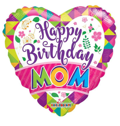 ConverUSA 18" Happy Birthday Mom Balloon - Flat - Premium Party Distribution