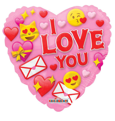 ConverUSA 18" I Love You Emojis Balloon - Premium Party Distribution