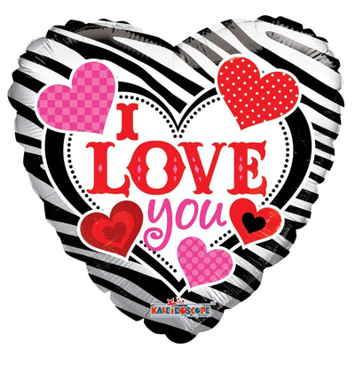 ConverUSA 18" I Love You Zebra Print Balloon - Premium Party Distribution