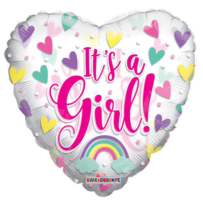 ConverUSA 18" It's A Girl Clear Heart Balloon - Premium Party Distribution