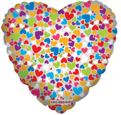 ConverUSA 18" Rainbow Hearts Clear View Balloon - Premium Party Distribution