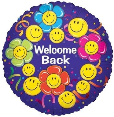 ConverUSA 18" Welcome Back Smiley Flowers Balloon - Premium Party Distribution