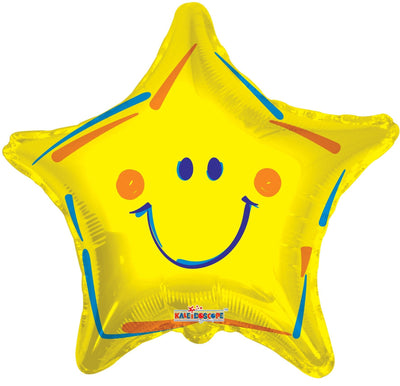 ConverUSA 18" Yellow Smiley Star Balloon - Premium Party Distribution