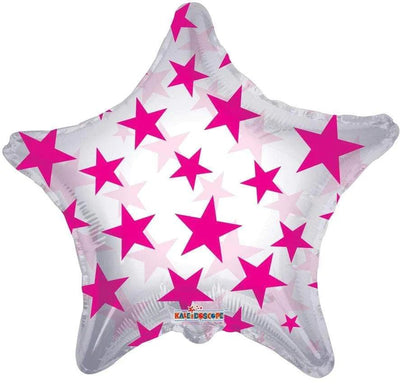 ConverUSA 22" Clear Star Pink Star Pattern Balloon - Premium Party Distribution