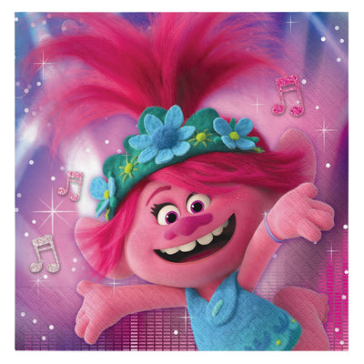 ©Trolls World Tour Luncheon Napkins (16 Count) - Amscan - Premium Party Distribution