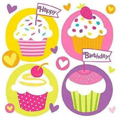 Cupcake Party luncheon Napkins 16ct - Amscan - Premium Party Distribution