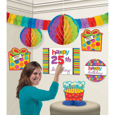 Decorating Kit - Happy Birthday Dots & Stripes Add - an - Age - Premium Party Distribution