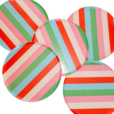 Dinner Plates - Striped (12ct) - Premium Party Distribution